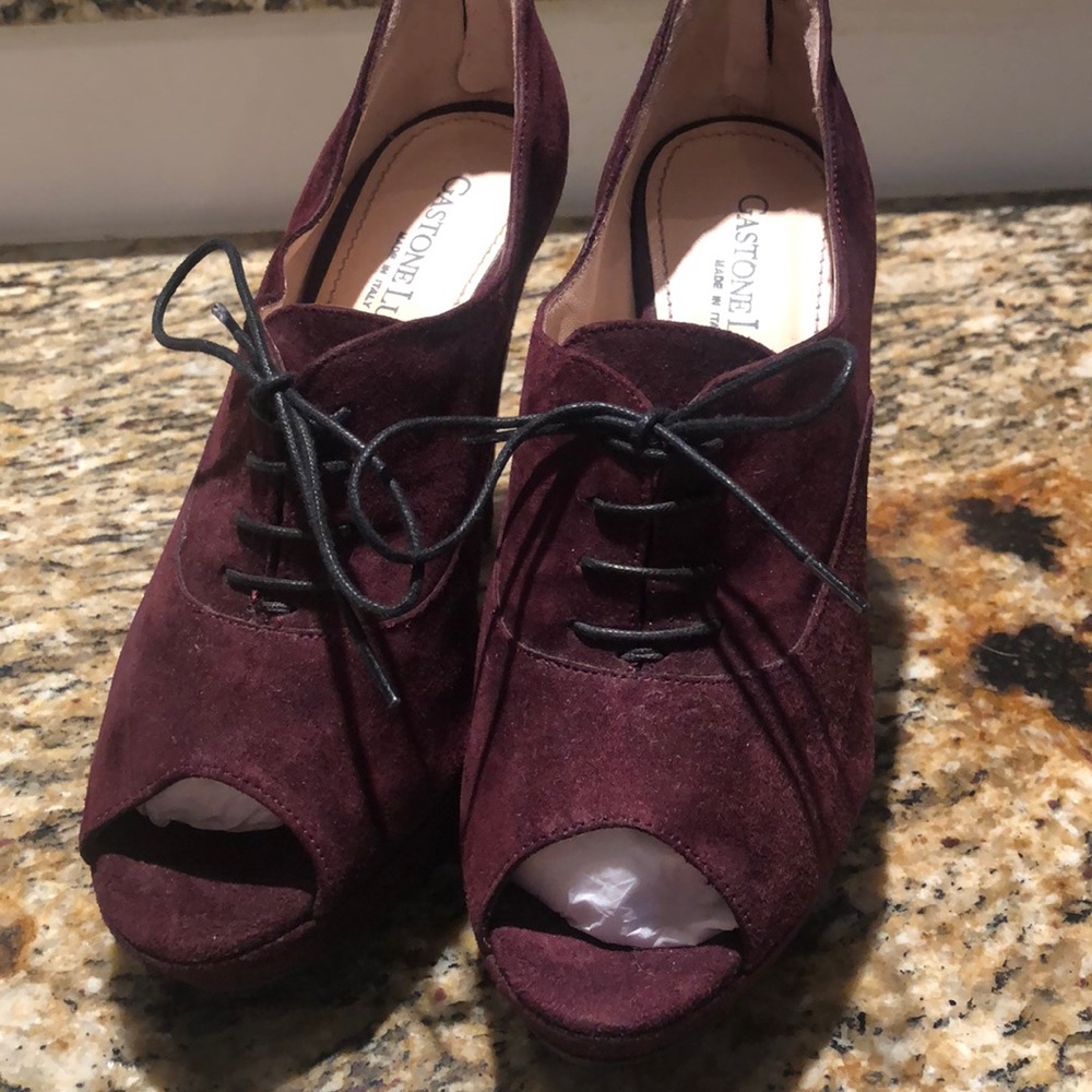 👡🔥Gastone Lucioli Maroon Suede Women’s Heels
